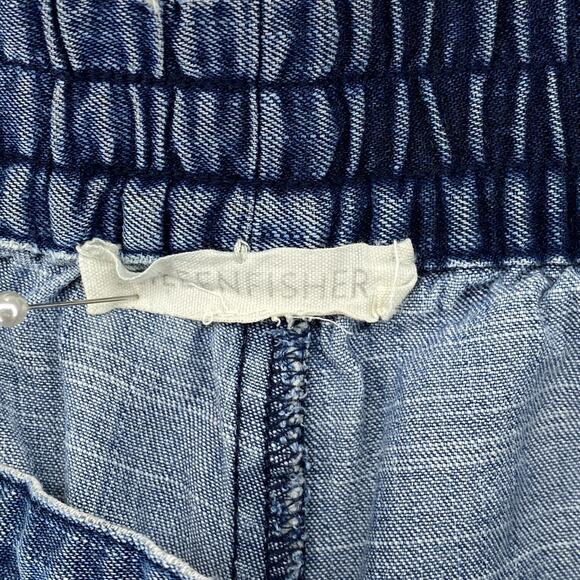 EILEEN FISHER Pants XS Tencel Organic Cotton Chambray Utility Tapered Ankle Blue - Picture 3 of 16